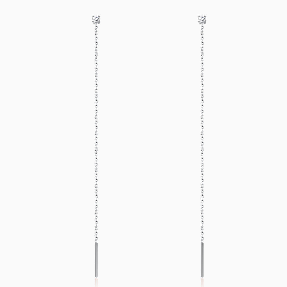Cubic Zirconia Threader Earrings Sterling silver