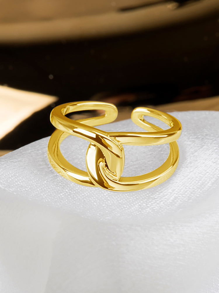 Double c open ring for wedding, engagement gift