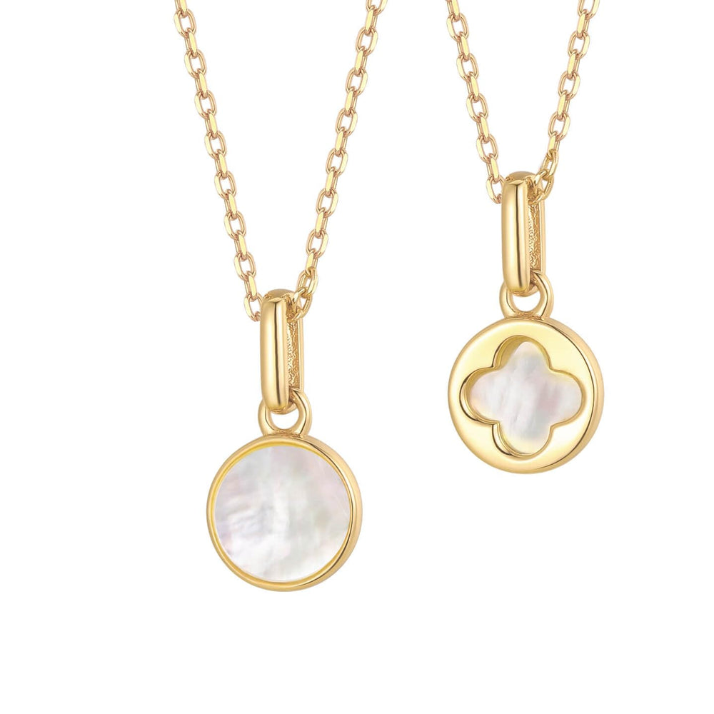 12mm Mother of Pearl Round Pendant Necklace