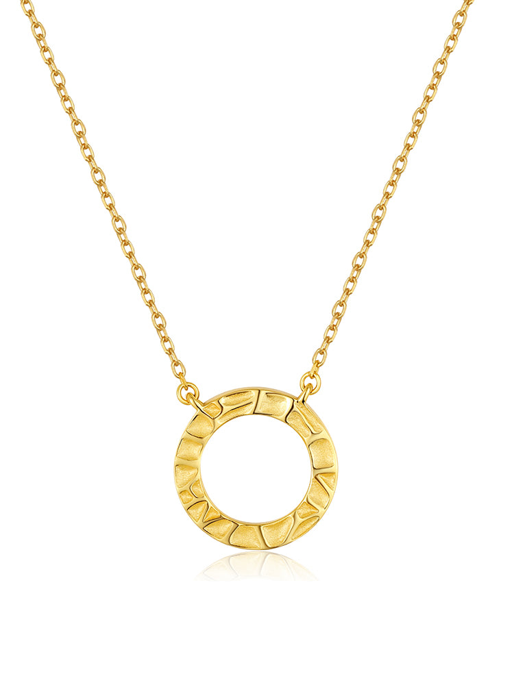 Gold plated circle necklace