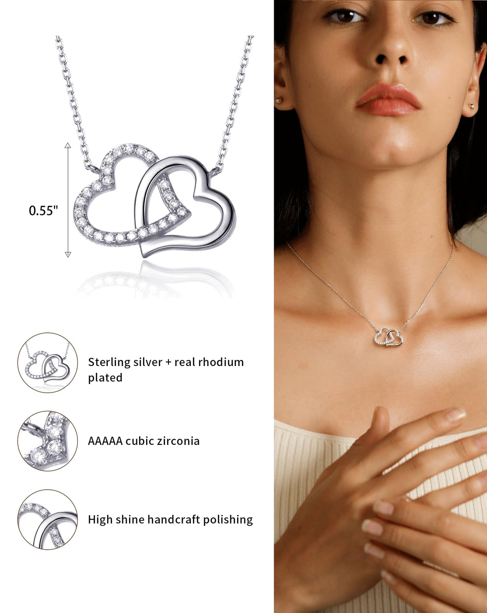 Double Love Heart Necklaces