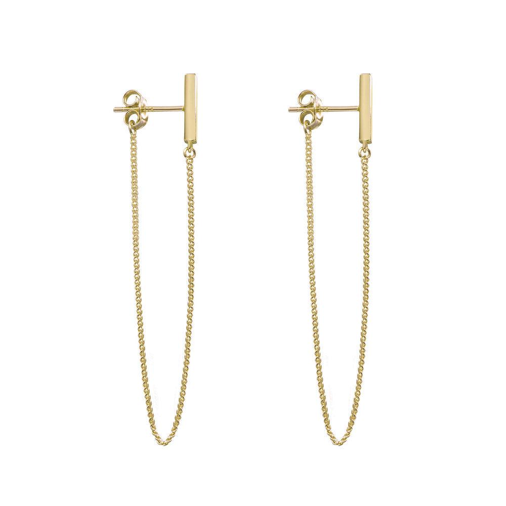 Bar with Chain Dangle Earrings