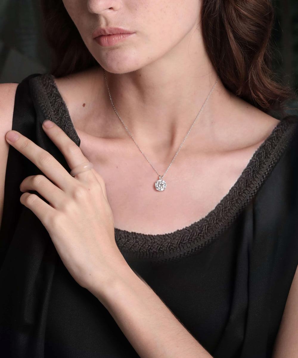 Moissanite Pendant D Color VVS1 Solitaire Necklace