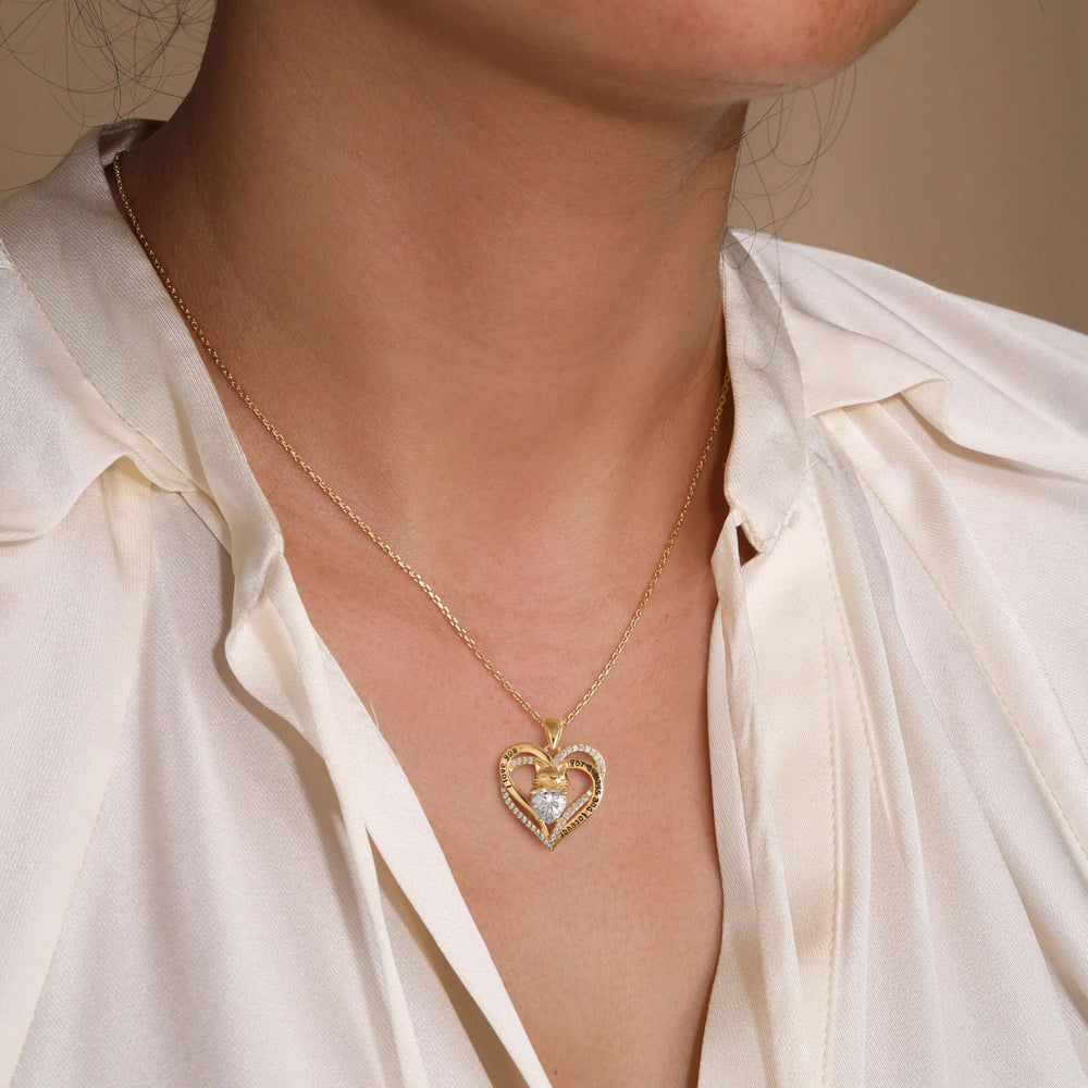 Moissanite Diamond Heart Cat Necklaces