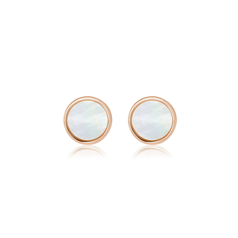 Rose gold coloured shell earrings