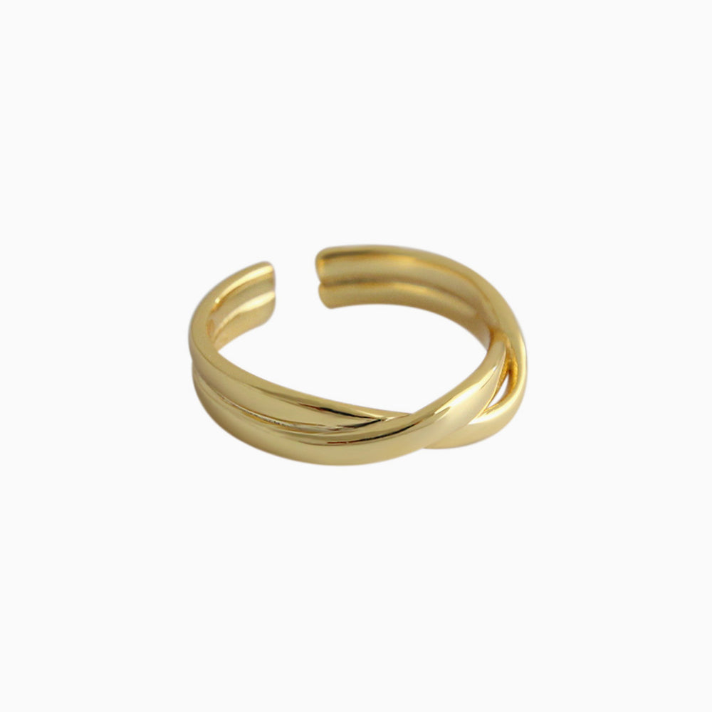 Weave Interwoven twist female ring for women