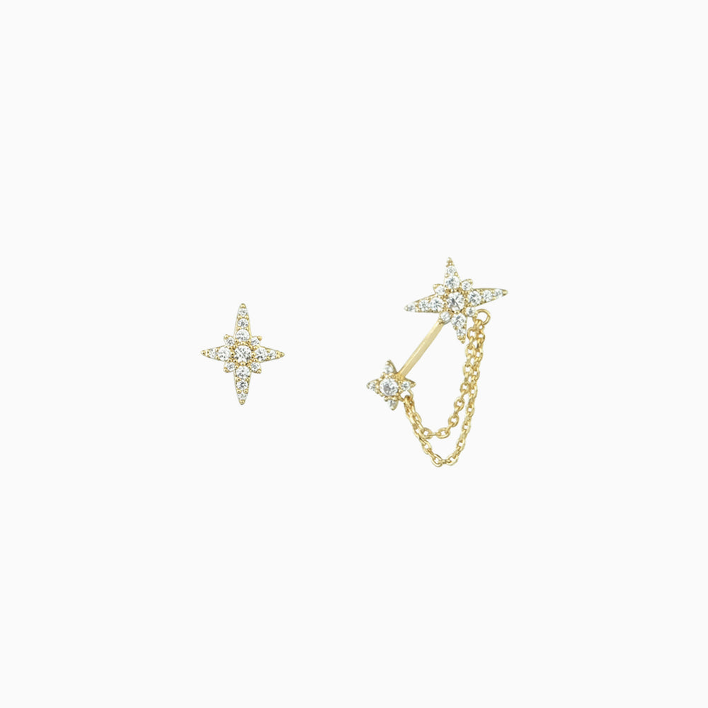 Presale-Cubic Zirconia Irregular Star Earrings