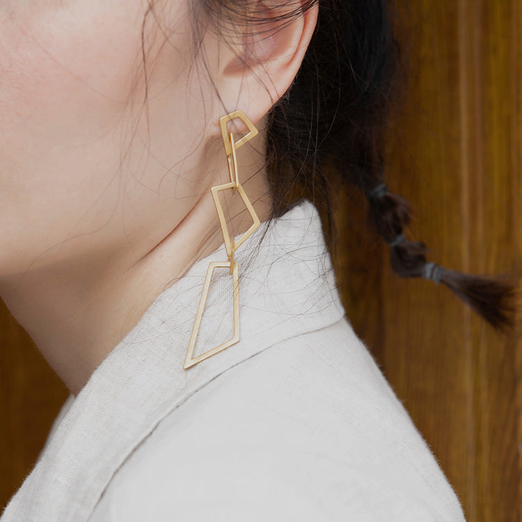 Geometric Long Dangle Earrings