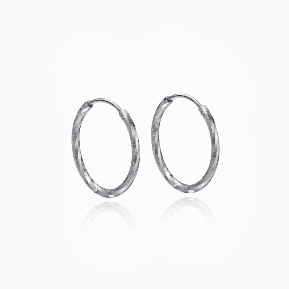 Diamond Cut Hoop Earrings