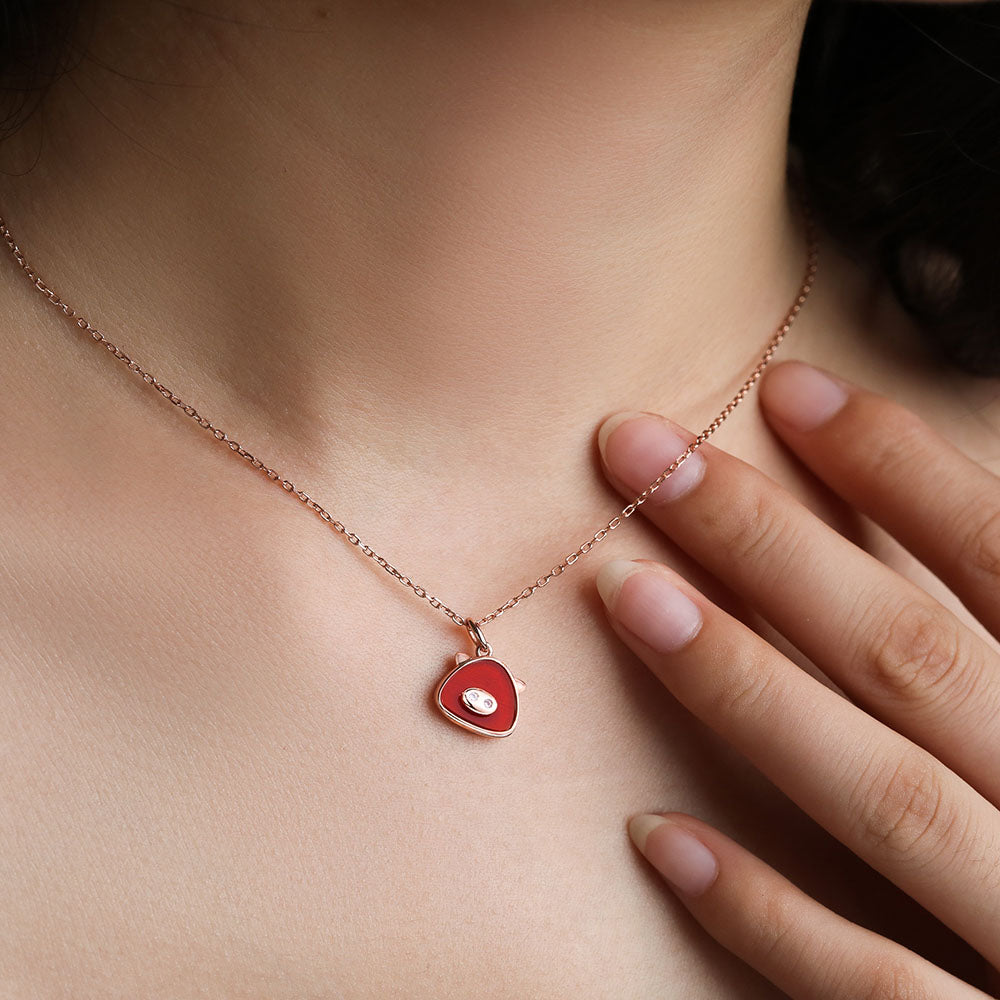 lucky pig pendant necklace for women