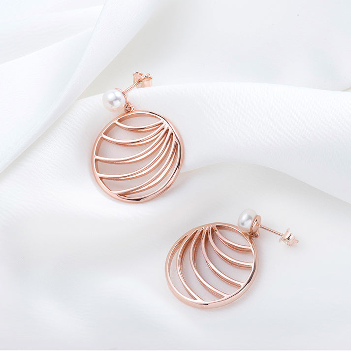 palm leaf earrings rose gold