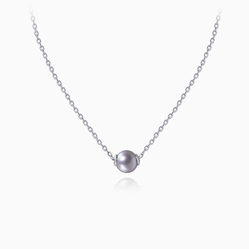 single purple pearl necklace sterling silver