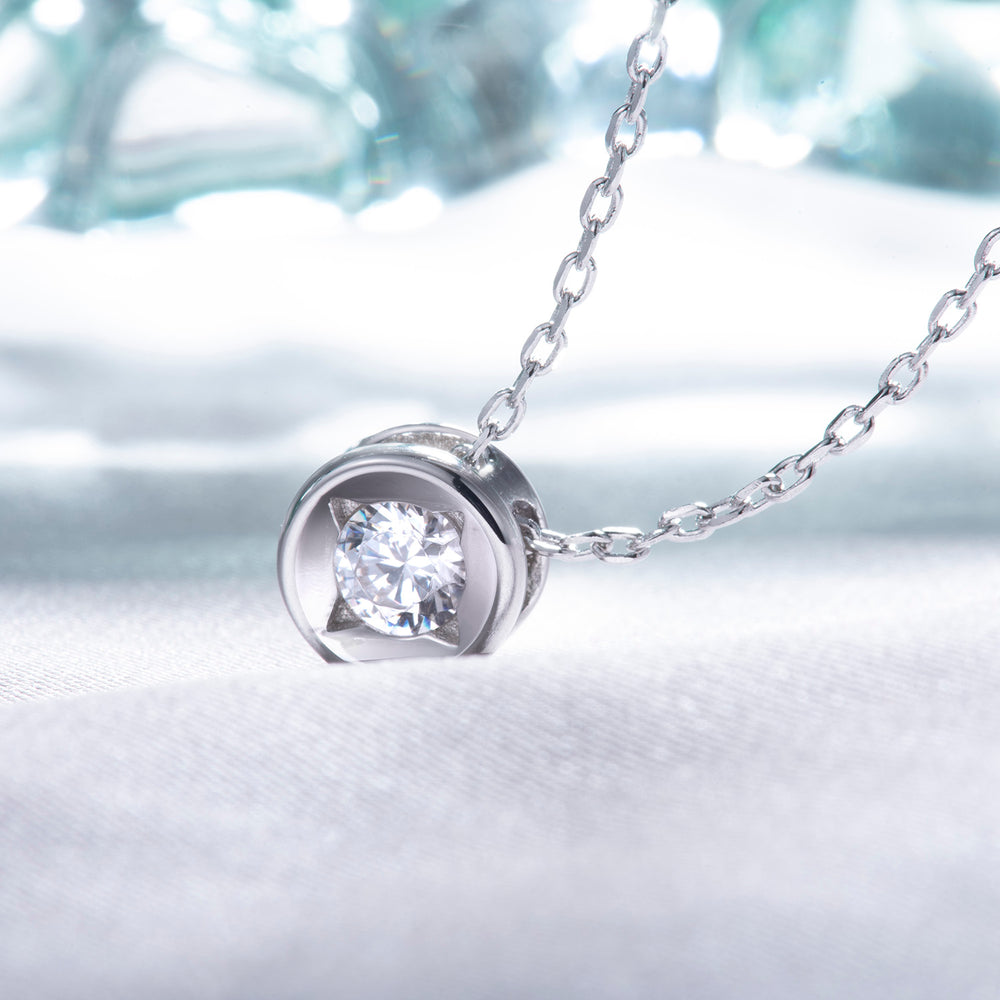 dainty CZ Solitaire Necklace